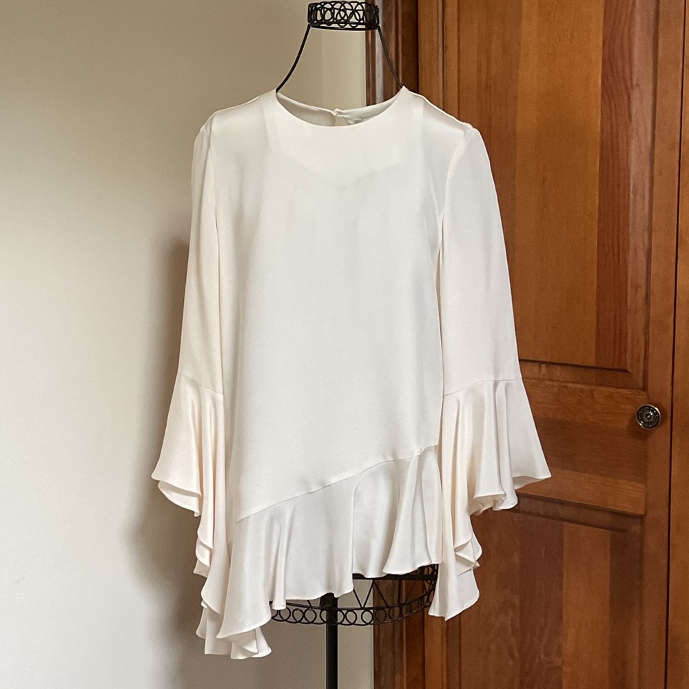 Alexis Elegant Cream Women's silk Top, size Small